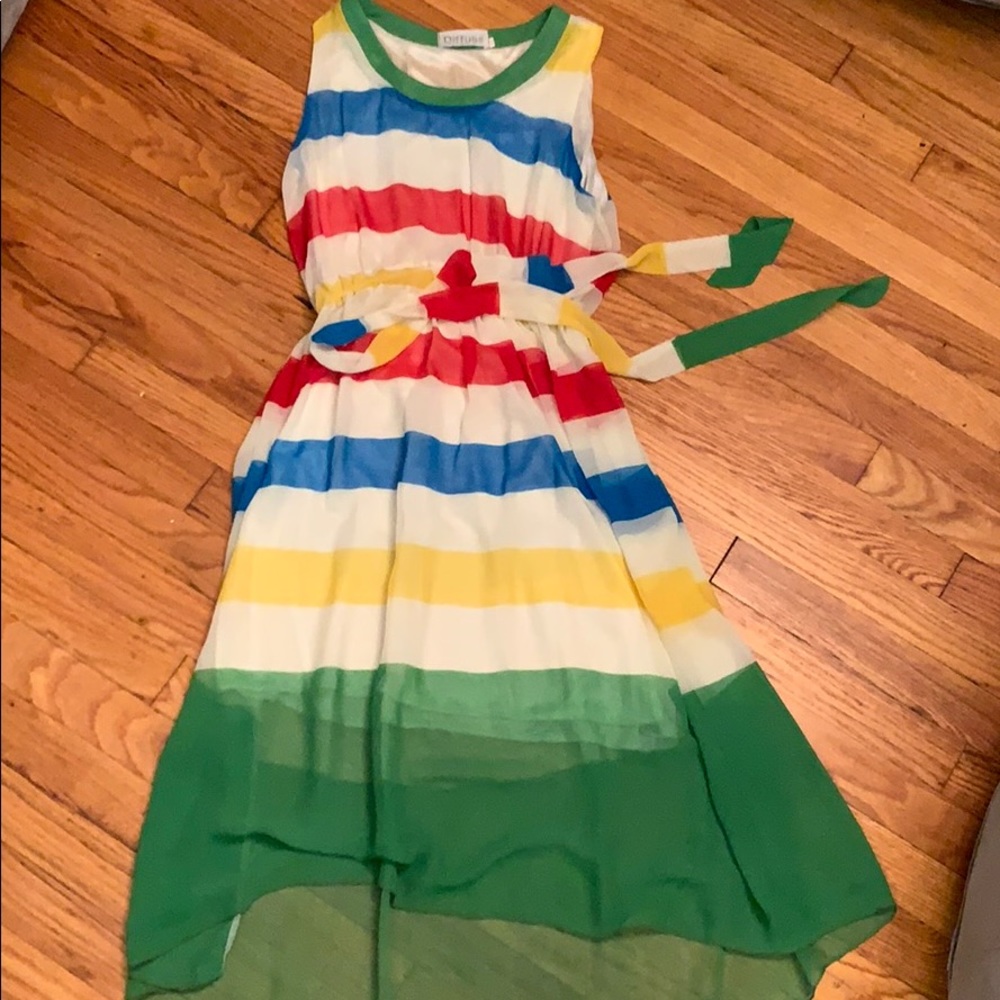 Michelle Obama like Multi-Color Stripes  Dress.